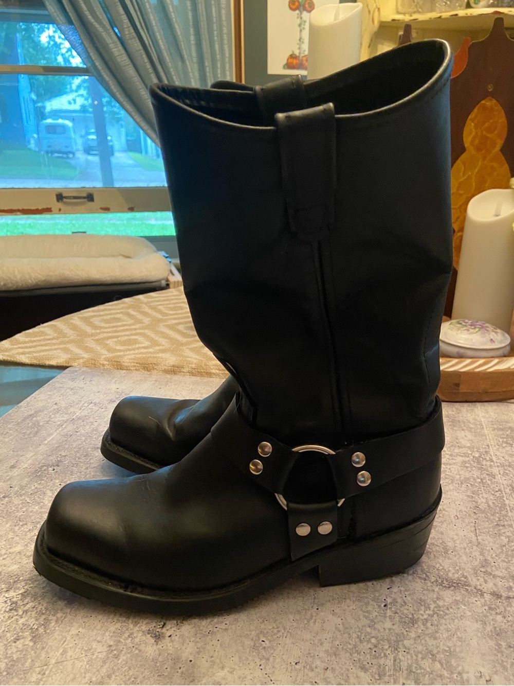 Double H Leather Harness Pull On Motorcycle Boots - Picture 5 of 9